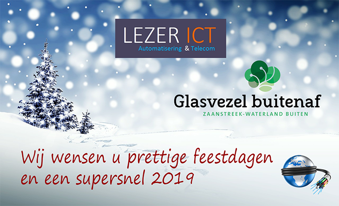Kerstkaart Glasvezel lezer ICT